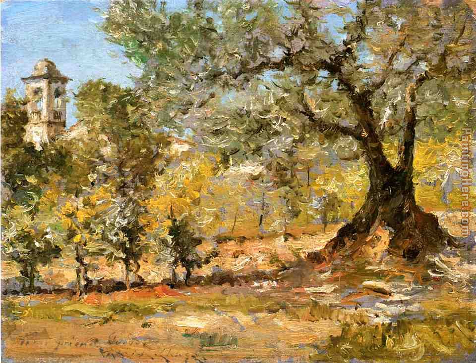 Olive Trees Florence painting - William Merritt Chase Olive Trees Florence art painting